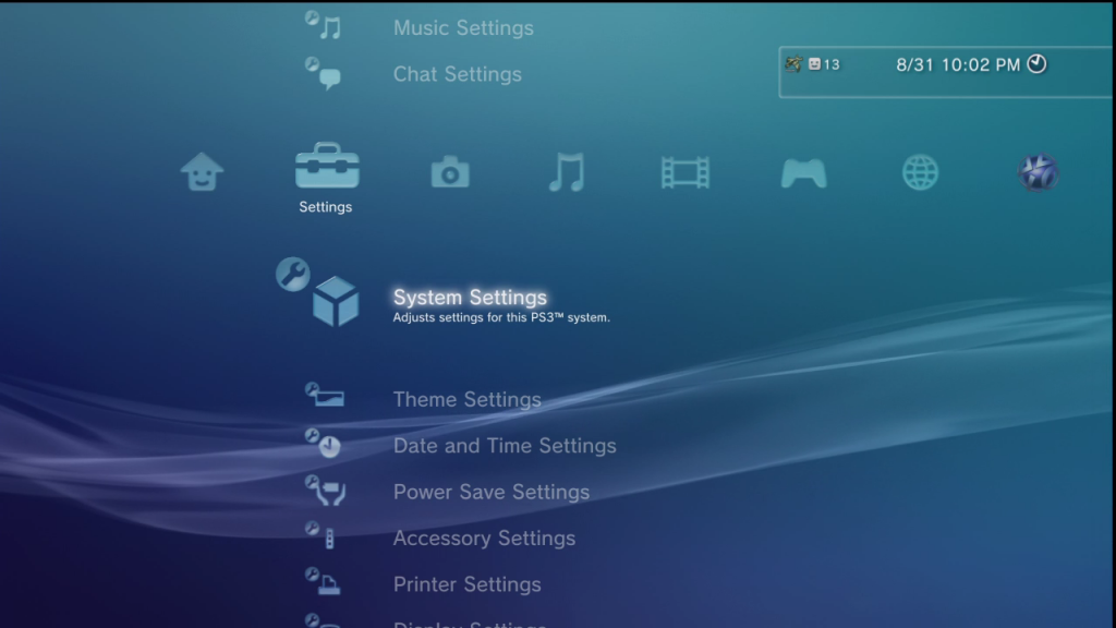 PS3 XMB Menu