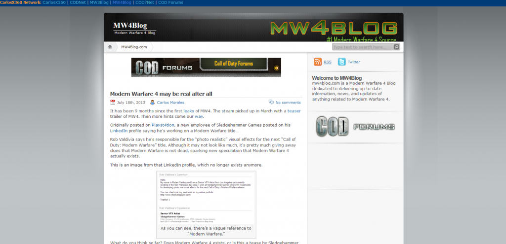 MW4Blog Closed