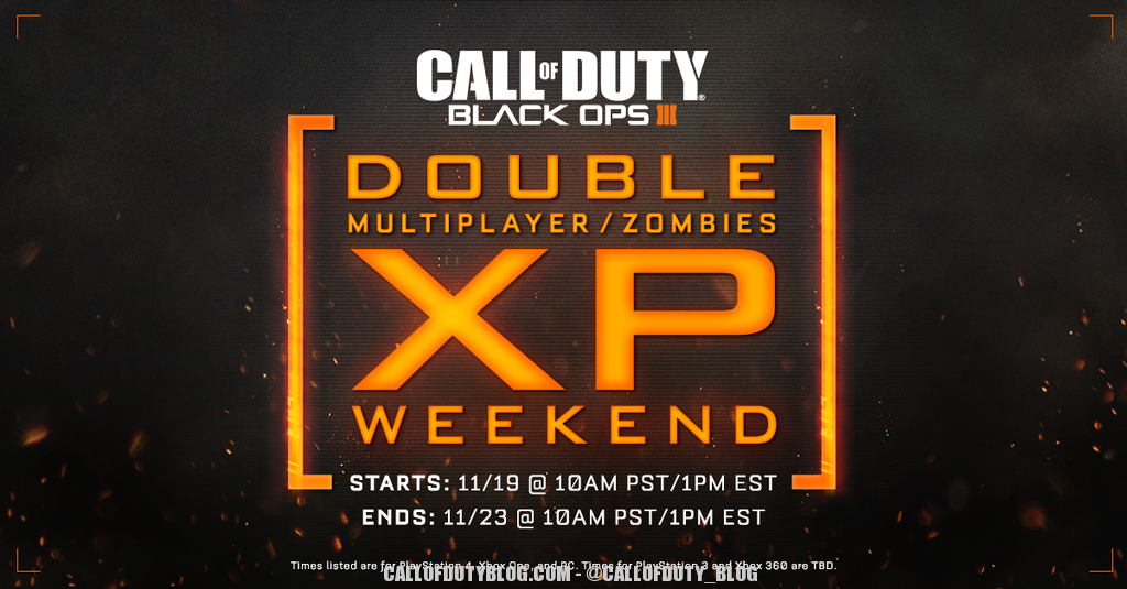 Double XP this Weekend for Black Ops 3 – November 19th – 23rd