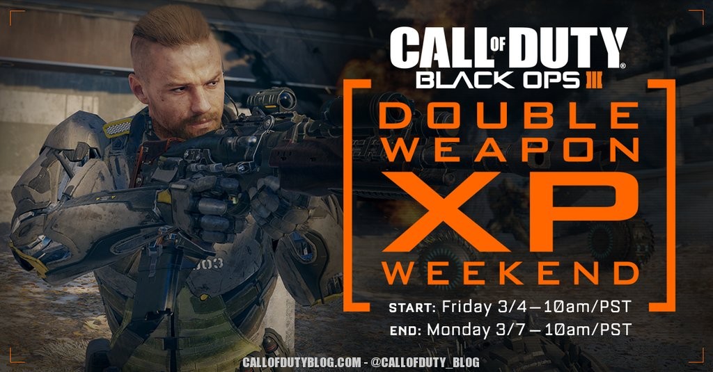 Double Weapon XP this Weekend for Black Ops 3