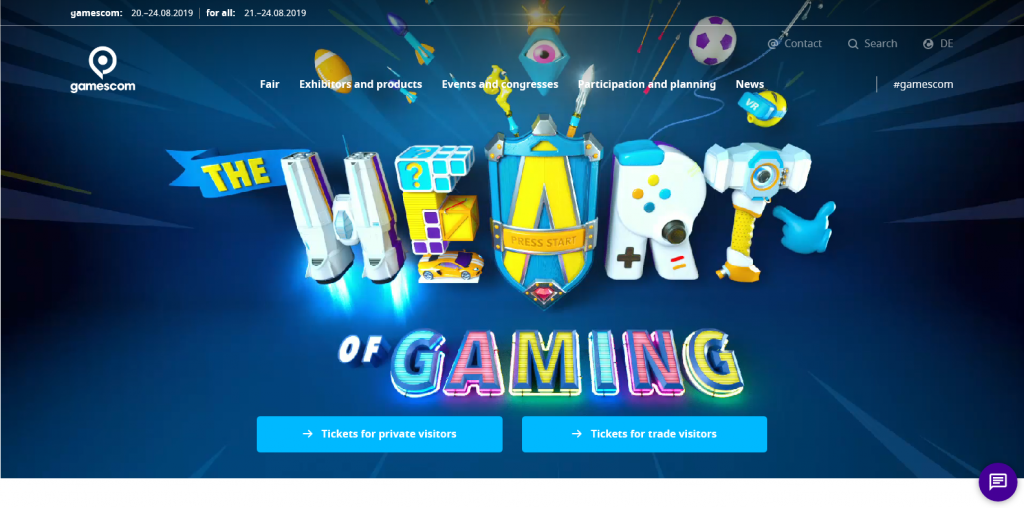 Gamescom 2019 Website