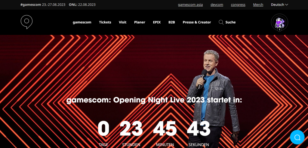 Gamescom 2023 Website